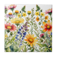 Farbige Wildblumen-Aquarellmalerei