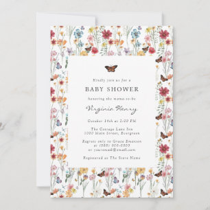 Farbige Wildblumen-Baby-Shower-Einladung Einladung