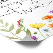 Farbige Wildblumen Babyduschfavoriten Zeichen Poster (Ecke)