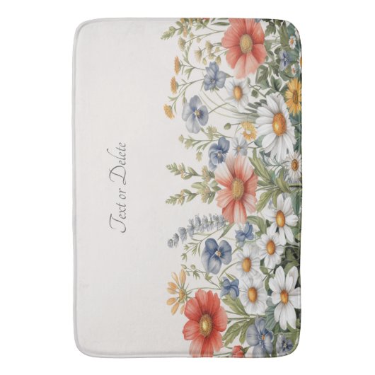Farbige Wildblumen Badematte (Vorderseite Vertikal)