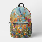 Farbige Wildblumen Bedruckter Rucksack (Vorderseite)