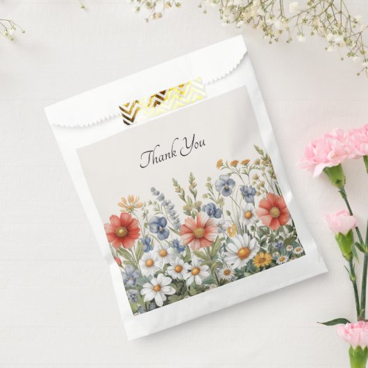 Farbige Wildblumen bevorzugen Tasche Geschenktütchen (Versiegelt)