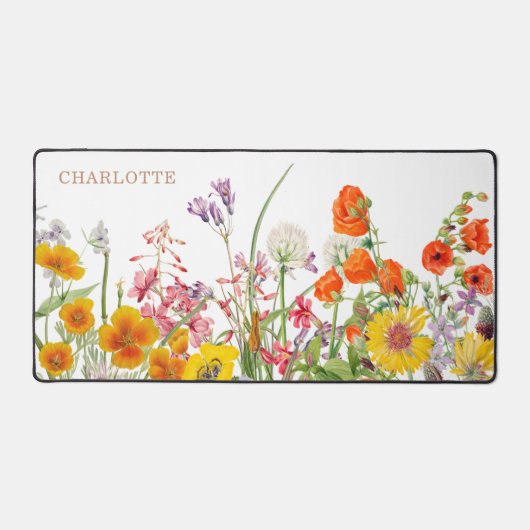 Farbige Wildblumen Blume Personalisiert Schreibtischunterlage (Vorderseite)