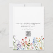 Farbige Wildblumen-Blumen-QR-Code-RSVP-Hochzeit Einladung (Rückseite)