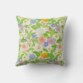 Farbige Wildblumen Blumenmuster Monogramm Kissen (Rückseite)