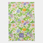 Farbige Wildblumen Blumenmuster Monogramm-Schürze Geschirrtuch (Vertikal)