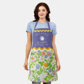 Farbige Wildblumen Blumenmuster Monogramm-Schürze Schürze (Getragen)