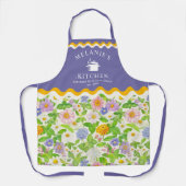 Farbige Wildblumen Blumenmuster Monogramm-Schürze Schürze (Vorderseite)