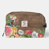 Farbige Wildblumen Blumenstrauß Art Muster Waschbeutel (Rückseite)