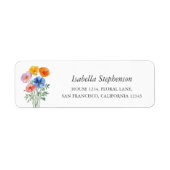 Farbige Wildblumen Boho Rücksendeadresse (Vorne)