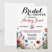Farbige Wildblumen Brautdusche Einladung (Vorne/Hinten)