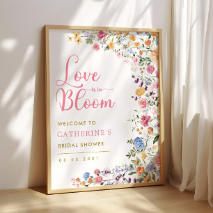 Farbige Wildblumen-Brautjungferngruß Poster