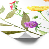 Farbige Wildblumen Brautparty Begrüßungszeichen Poster (Ecke)