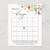 Farbige Wildblumen Brautparty Bingo-Spiel (Vorderseite)