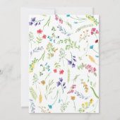Farbige Wildblumen Brautparty Einladung (Rückseite)