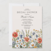 Farbige Wildblumen Brautparty Einladung (Vorderseite)