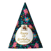 Farbige Wildblumen Custom Foto Happy Birthday Partyhütchen (Vorderseite)