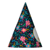 Farbige Wildblumen Custom Foto Happy Birthday Partyhütchen (Links)