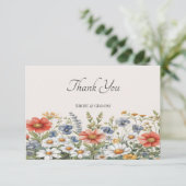 Farbige Wildblumen Danke Karte (Stehend Vorderseite)