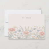 Farbige Wildblumen Danke Karte (Rückseite)