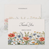 Farbige Wildblumen Danke Karte (Vorne/Hinten)