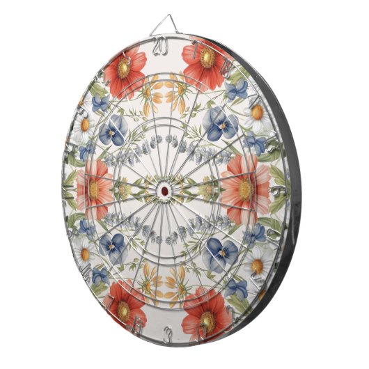 Farbige Wildblumen Dartscheibe (Vorderseite rechts)