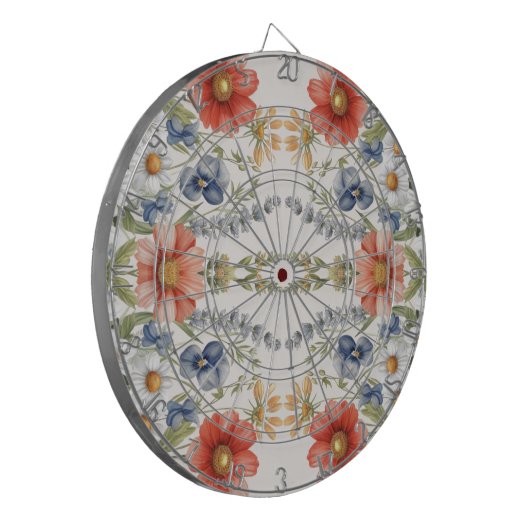 Farbige Wildblumen Dartscheibe (Vorderseite Links)