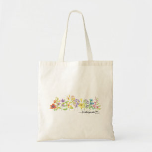 Farbige Wildblumen Elegante Brautjungfer Tragetasche