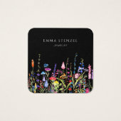 Farbige Wildblumen florale Square Business Card (Vorderseite)
