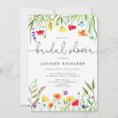 Farbige Wildblumen Frühjahr Brautparty Einladung (Vorderseite)