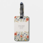 Farbige Wildblumen Gepäckanhänger (Rückseite vertikal)