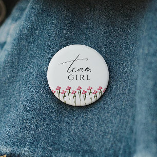 Farbige Wildblumen-Geschlecht-Enthüllung Team Mädc Button
