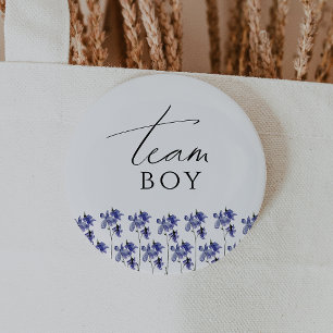 Farbige Wildblumen-Geschlecht-Reveal-Team-Junge Button