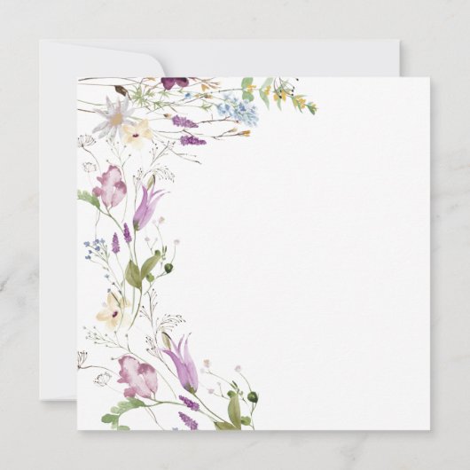 Farbige Wildblumen Geschlecht zeigen, dass er oder Einladung (Rückseite)