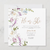 Farbige Wildblumen Geschlecht zeigen, dass er oder Einladung (Vorderseite)