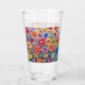 Farbige Wildblumen Glas (Vorderseite)