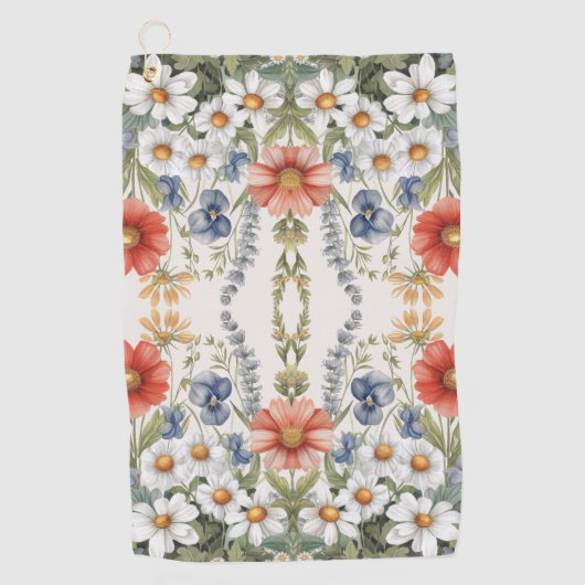 Farbige Wildblumen Golfhandtuch (Vorderseite)