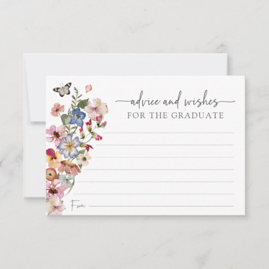 Farbige Wildblumen Graduiertenberatungskarte Einladung (Vorderseite)