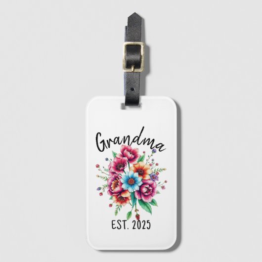 Farbige Wildblumen Großmutter Gepäckanhänger (Vorderseite Vertikal)
