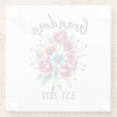 Farbige Wildblumen Großmutter Glasuntersetzer (Rückseite)