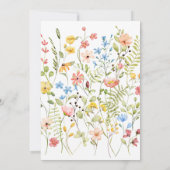 Farbige Wildblumen Grün-Weiß-Brautparty Einladung (Rückseite)