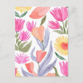 Farbige Wildblumen | Handgemalt Postkarte (Vorderseite)