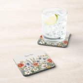 Farbige Wildblumen harter Untersetzer aus Kunststo (Rechte Seite)