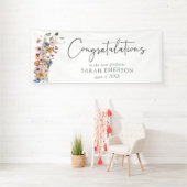 Farbige Wildblumen Herzlichen Glückwunsch Banner (Insitu)