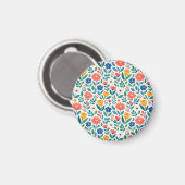 Farbige Wildblumen im skandinavischen Stil Magnet (Vorderseite/Rückseite)