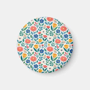 Farbige Wildblumen im skandinavischen Stil Magnet