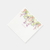 Farbige Wildblumen im Wasser Individuelle Name Serviette (Ecke)
