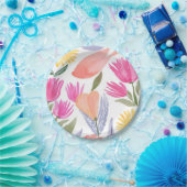 Farbige Wildblumen im Wasserfarb-Stil | Handgemalt Pappteller (Party)