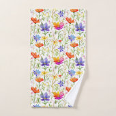 Farbige Wildblumen in einem Feld Badhandtuch Set (Handtuch)