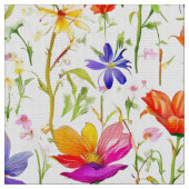 Farbige Wildblumen in einem Feld Stoff (Nahaufnahme)